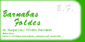 barnabas foldes business card