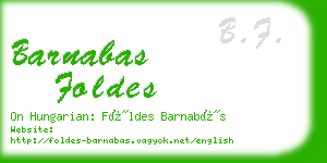 barnabas foldes business card